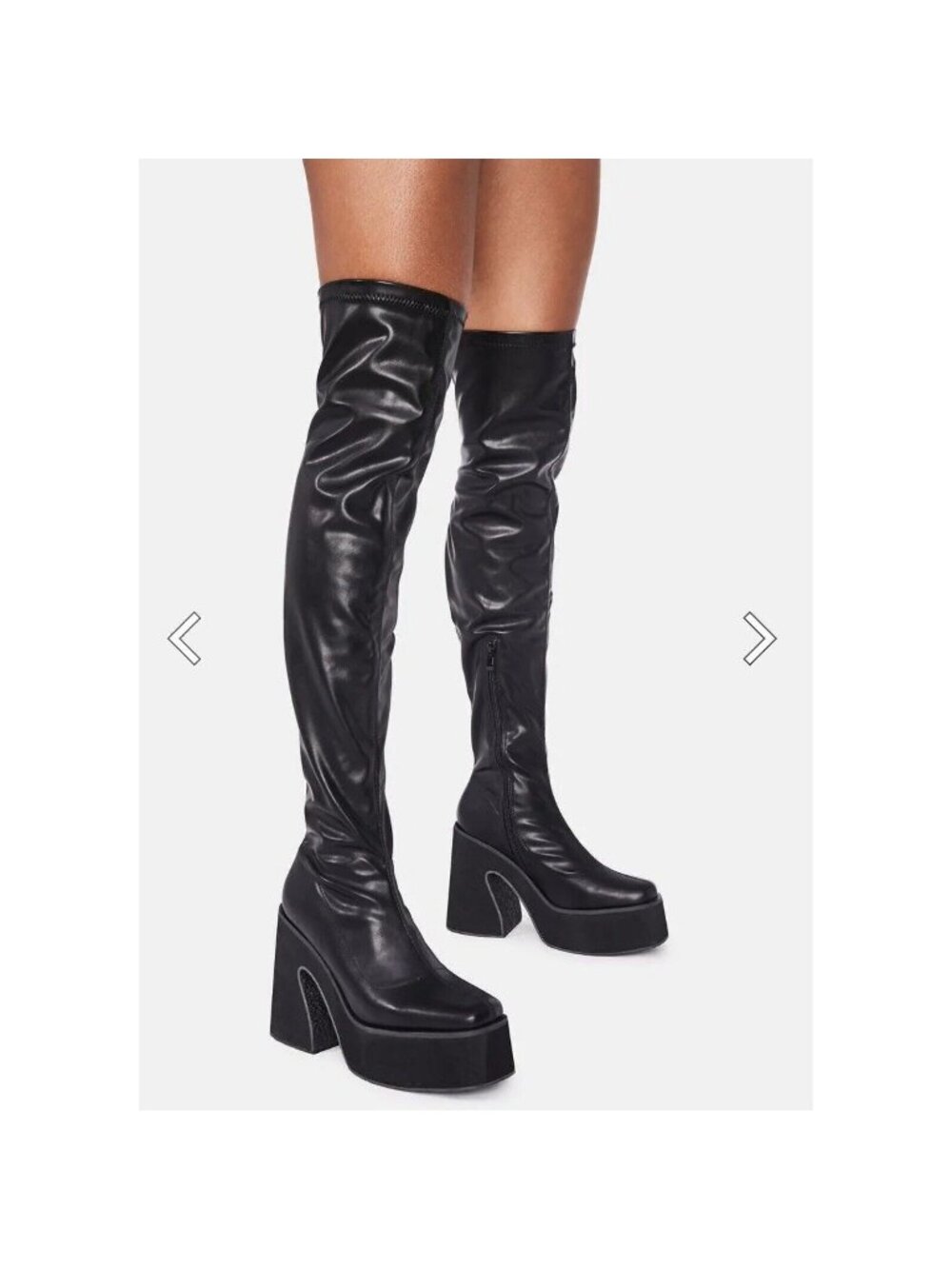 Koi Footwear Damar Thigh High Boots Vegan Leather Women's Size 10 Black NEW